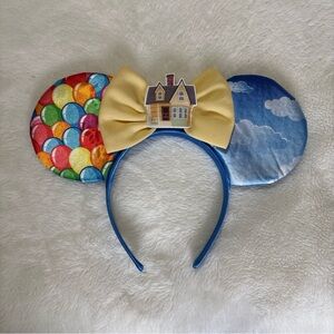 Disney Colorful Balloon & Cloud Mickey Ear Headband with Yellow Bow
